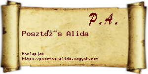 Posztós Alida névjegykártya